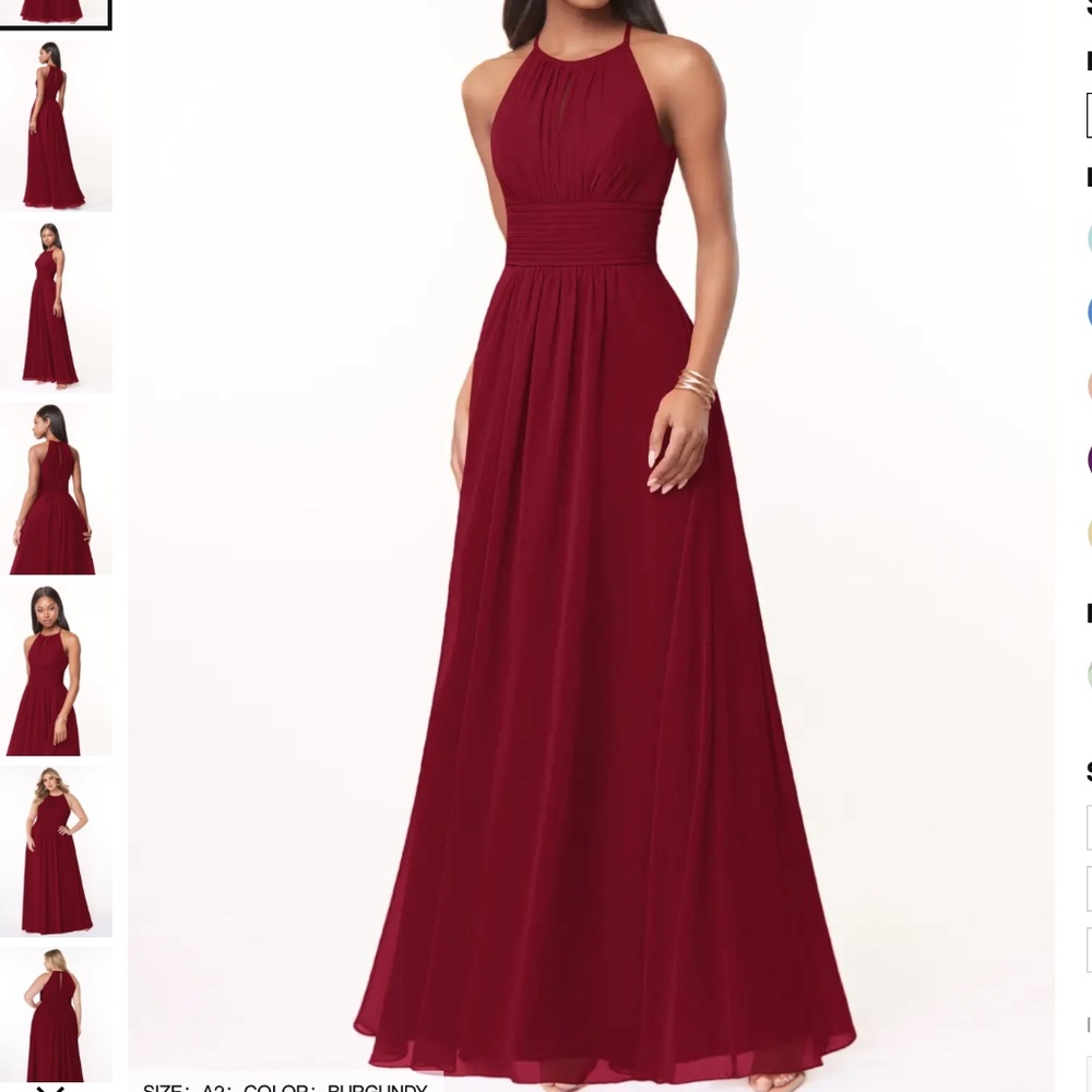 Womens New Azazie Bonnie Burgundy Bridesmaid Formal Dress Custom Size Extra Long